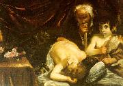 CAGNACCI, Guido Sleeping Christ with Zacharias John the Baptist oil